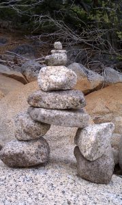 Rocks stacked up balancing